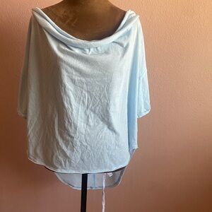 WE THE FREE  Light Blue Draped Blouse